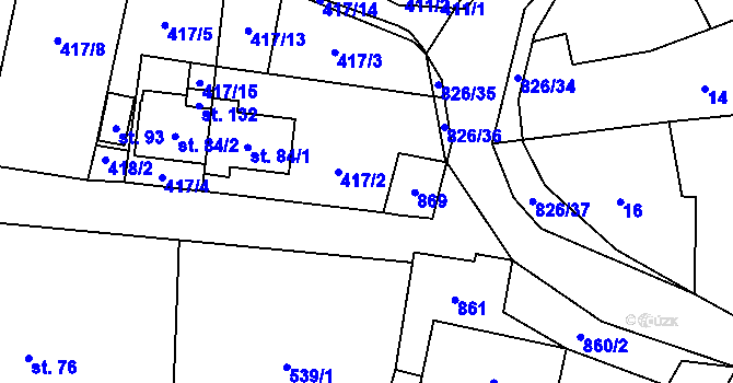 Parcela st. 18 v KÚ Nespice, Katastrální mapa