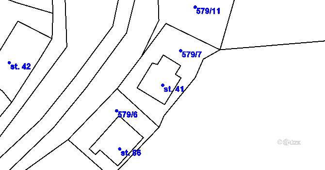 Parcela st. 41 v KÚ Nespice, Katastrální mapa