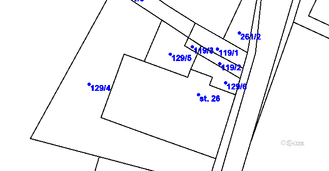 Parcela st. 26 v KÚ Žáravice, Katastrální mapa