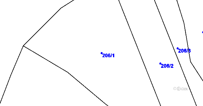 Parcela st. 206/1 v KÚ Žáravice, Katastrální mapa