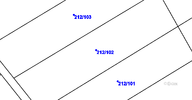 Parcela st. 212/102 v KÚ Žáravice, Katastrální mapa