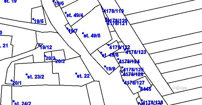 Parcela st. 49/6 v KÚ Žarošice, Katastrální mapa