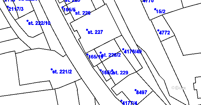 Parcela st. 228/2 v KÚ Žarošice, Katastrální mapa