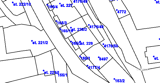 Parcela st. 229 v KÚ Žarošice, Katastrální mapa