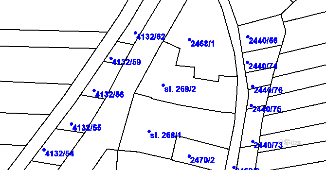 Parcela st. 269/2 v KÚ Žarošice, Katastrální mapa