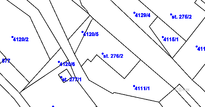Parcela st. 276/2 v KÚ Žarošice, Katastrální mapa