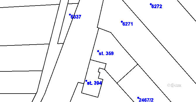 Parcela st. 359 v KÚ Žarošice, Katastrální mapa