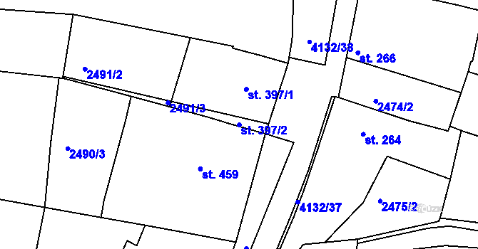 Parcela st. 397/2 v KÚ Žarošice, Katastrální mapa
