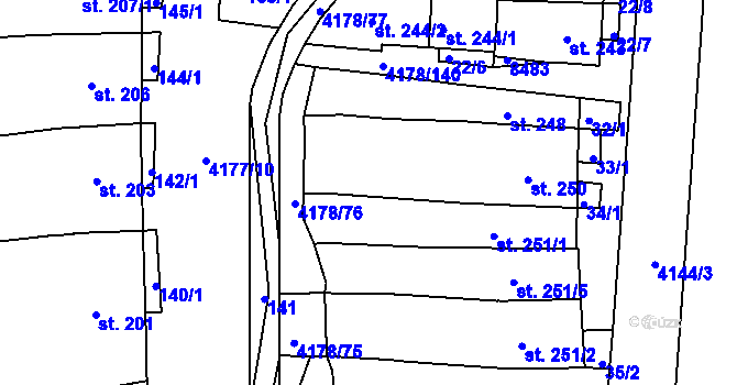 Parcela st. 34/2 v KÚ Žarošice, Katastrální mapa