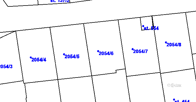 Parcela st. 2054/6 v KÚ Žarošice, Katastrální mapa