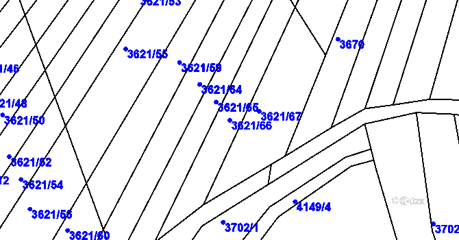 Parcela st. 3621/66 v KÚ Žarošice, Katastrální mapa