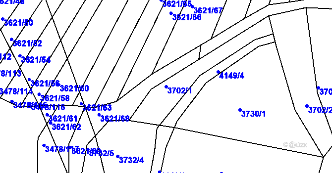 Parcela st. 3702/1 v KÚ Žarošice, Katastrální mapa