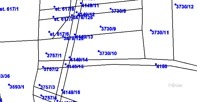Parcela st. 3730/10 v KÚ Žarošice, Katastrální mapa