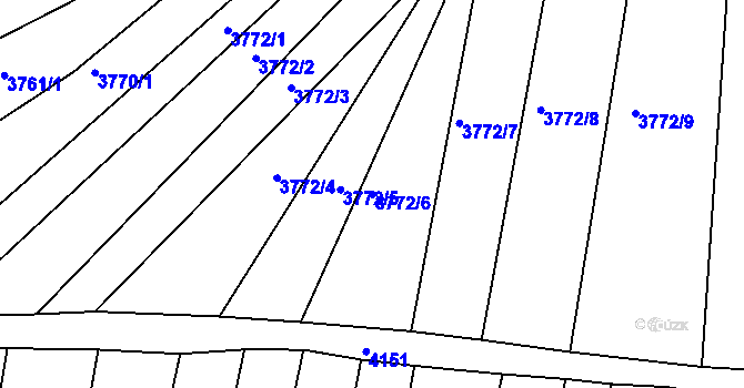 Parcela st. 3772/6 v KÚ Žarošice, Katastrální mapa