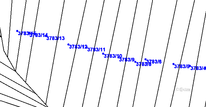 Parcela st. 3783/10 v KÚ Žarošice, Katastrální mapa