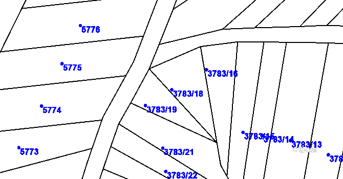Parcela st. 3783/18 v KÚ Žarošice, Katastrální mapa