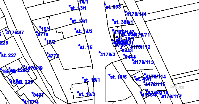 Parcela st. 4178/3 v KÚ Žarošice, Katastrální mapa