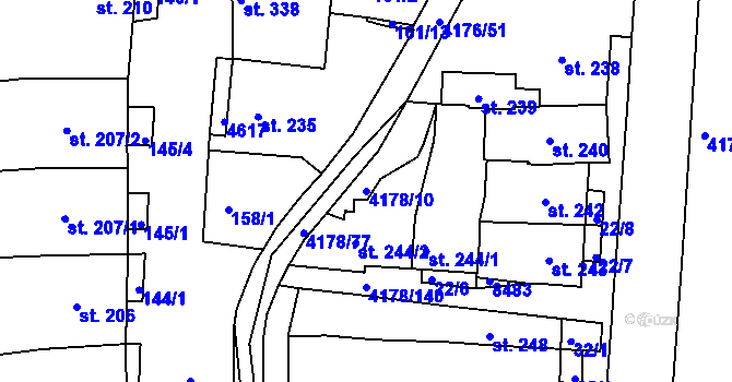 Parcela st. 4178/10 v KÚ Žarošice, Katastrální mapa