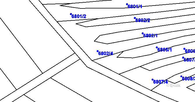 Parcela st. 6802/4 v KÚ Žarošice, Katastrální mapa