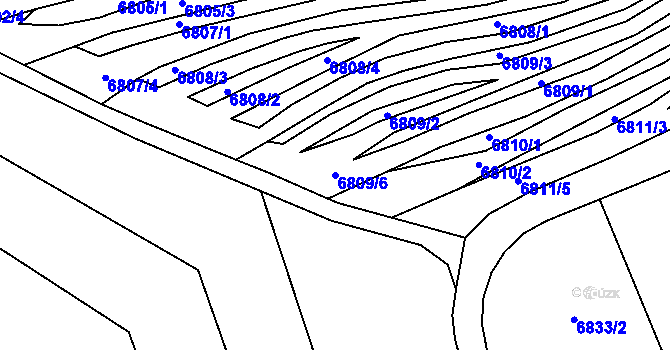 Parcela st. 6809/6 v KÚ Žarošice, Katastrální mapa