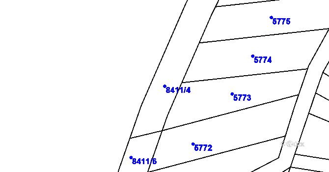 Parcela st. 8411/4 v KÚ Žarošice, Katastrální mapa