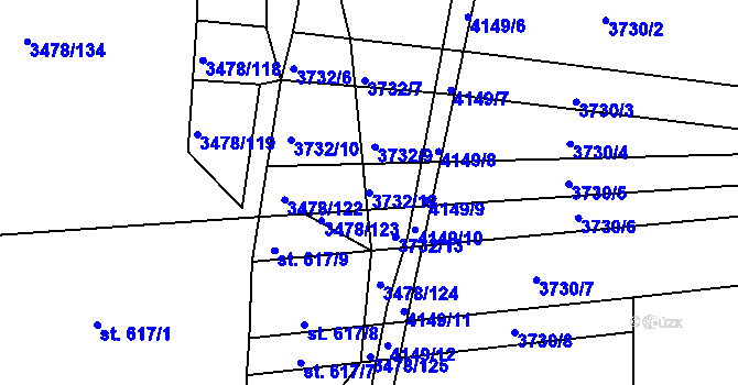 Parcela st. 3732/12 v KÚ Žarošice, Katastrální mapa