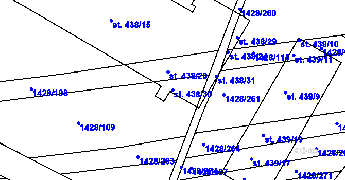 Parcela st. 438/30 v KÚ Žarošice, Katastrální mapa