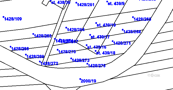 Parcela st. 439/16 v KÚ Žarošice, Katastrální mapa