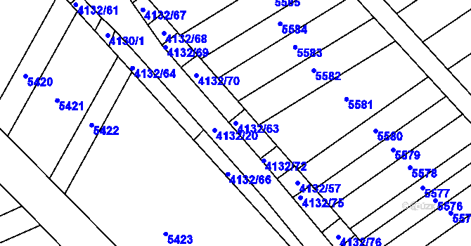 Parcela st. 4132/63 v KÚ Žarošice, Katastrální mapa
