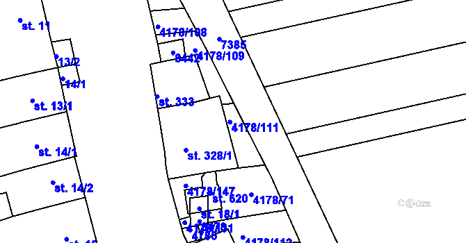 Parcela st. 4178/110 v KÚ Žarošice, Katastrální mapa