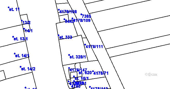 Parcela st. 4178/111 v KÚ Žarošice, Katastrální mapa