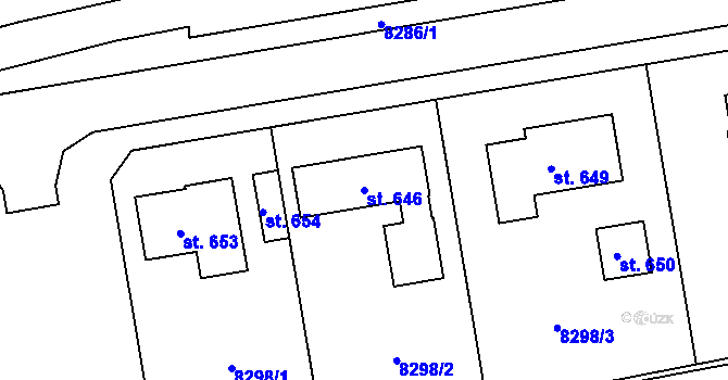 Parcela st. 646 v KÚ Žarošice, Katastrální mapa