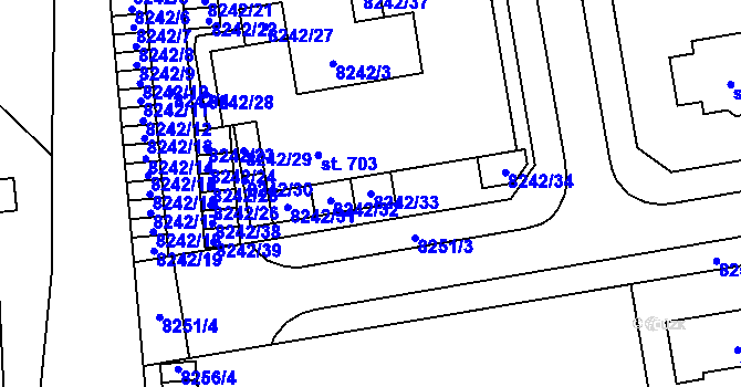 Parcela st. 8242/33 v KÚ Žarošice, Katastrální mapa