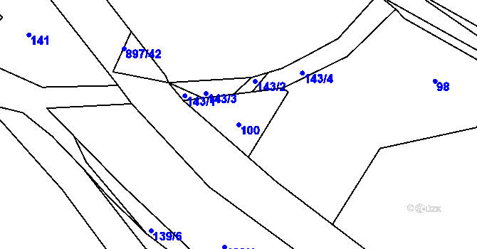 Parcela st. 100 v KÚ Žárová, Katastrální mapa