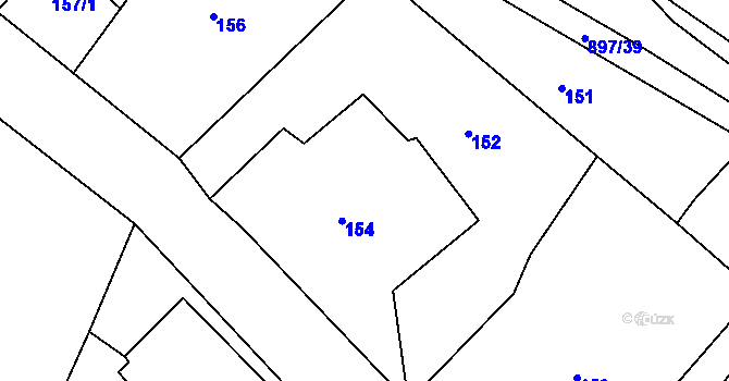 Parcela st. 154 v KÚ Žárová, Katastrální mapa