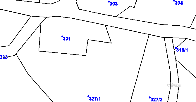 Parcela st. 329 v KÚ Žárová, Katastrální mapa