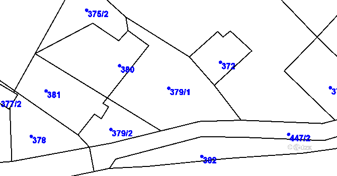 Parcela st. 379/1 v KÚ Žárová, Katastrální mapa