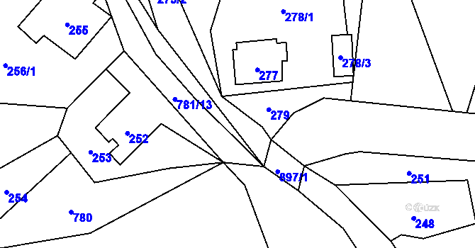 Parcela st. 273/3 v KÚ Žárová, Katastrální mapa