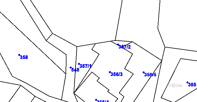 Parcela st. 357/3 v KÚ Žárová, Katastrální mapa