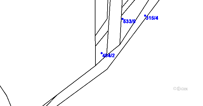 Parcela st. 494/2 v KÚ Žárová, Katastrální mapa