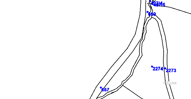 Parcela st. 602/17 v KÚ Žárová, Katastrální mapa