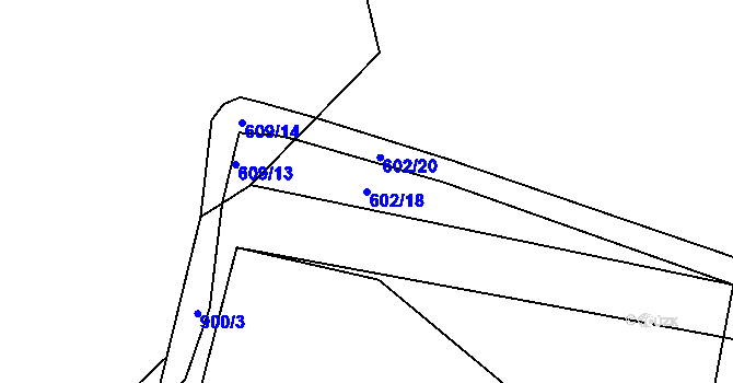 Parcela st. 602/18 v KÚ Žárová, Katastrální mapa