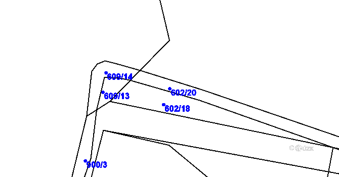 Parcela st. 602/20 v KÚ Žárová, Katastrální mapa