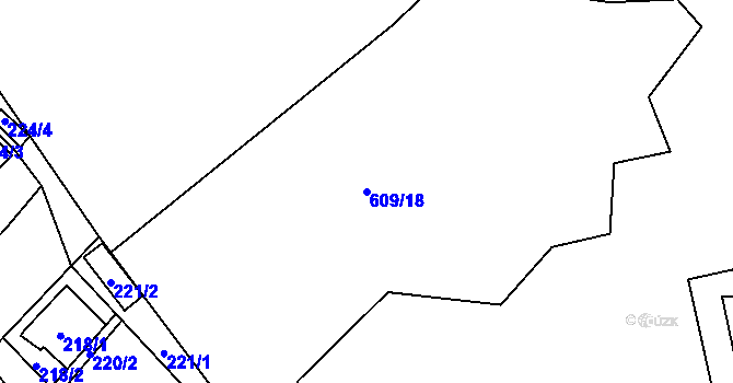 Parcela st. 609/18 v KÚ Žárová, Katastrální mapa