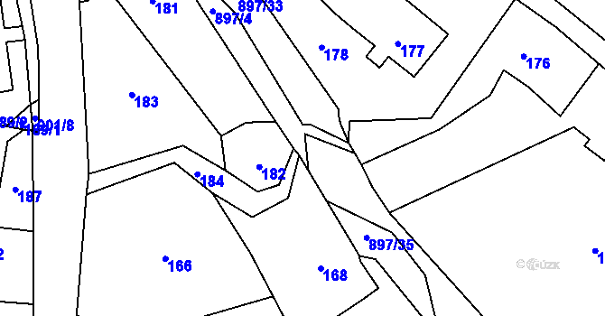 Parcela st. 897/34 v KÚ Žárová, Katastrální mapa
