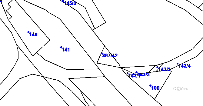 Parcela st. 897/42 v KÚ Žárová, Katastrální mapa