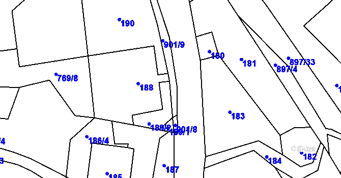 Parcela st. 901/10 v KÚ Žárová, Katastrální mapa