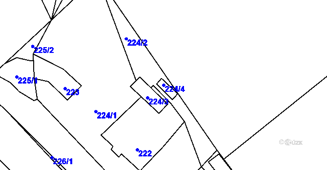 Parcela st. 224/4 v KÚ Žárová, Katastrální mapa