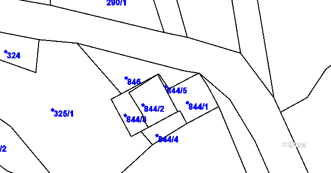 Parcela st. 844/5 v KÚ Žárová, Katastrální mapa