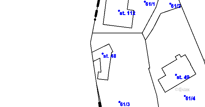 Parcela st. 48 v KÚ Hamry, Katastrální mapa